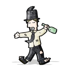 cartoon drunk old hobo