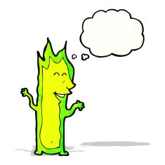 cartoon green fire spirit N3