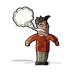 cartoon man with smokers breath N2