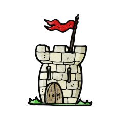cartoon tiny castle