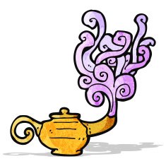 cartoon genie in lamp N5