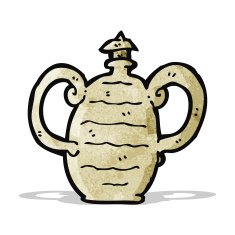 cartoon old clay pot N3
