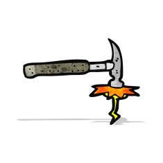 cartoon hitting hammer