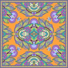 Traditional ornamental floral paisley bandanna N337