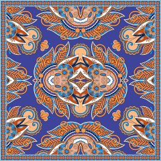 Traditional ornamental floral paisley bandanna N340