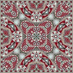 Traditional ornamental floral paisley bandanna N341