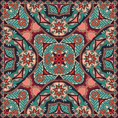 Traditional ornamental floral paisley bandanna N344