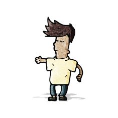 cartoon boy with fashionable hairstyle