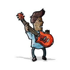 cartoon electric guitar player