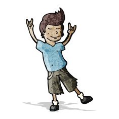 cartoon man rocking out