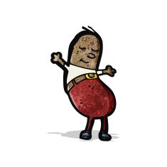 funny bean shaped man cartoon