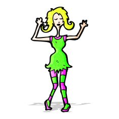 cartoon disco woman N2