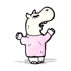 cartoon hippopotamus
