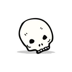 cartoon skull symbol N19