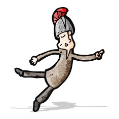 cartoon man in ancient helmet
