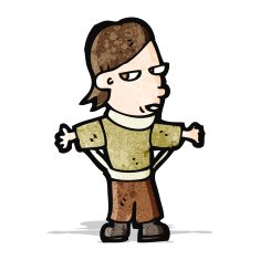 cartoon boy with broken arms