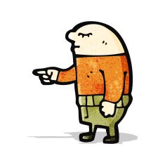 cartoon pointing bald man