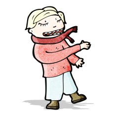 laughing man thowing on scarf