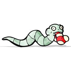 cartoon snake eating sock