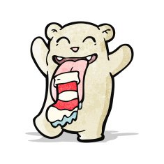 cartoon teddy bear with sock
