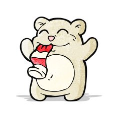 cartoon teddy bear with sock N2