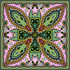 Traditional ornamental floral paisley bandanna N347