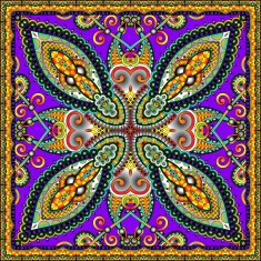 Traditional ornamental floral paisley bandanna N348