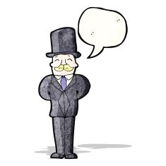 cartoon man wearing top hat N74