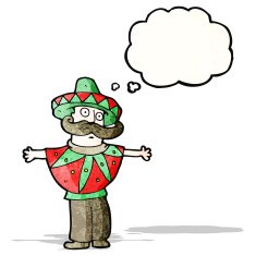 cartoon man in mexican costume N2