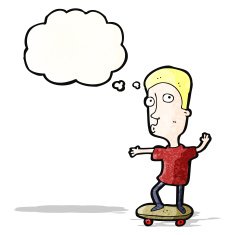 Cartoon Boy On Skateboard N6