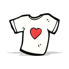 love heart tee shirt cartoon