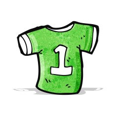 cartoon sports shirt with number one