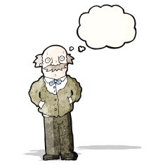 cartoon grandfather with thought bubble N12