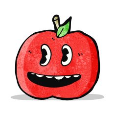 happy apple cartoon