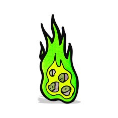 cartoon glowing flame N2