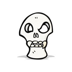 spooky skull symbol cartoon N6
