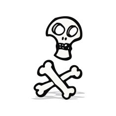 spooky skull and crossbones symbol cartoon N2
