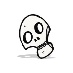 spooky skull symbol cartoon N7