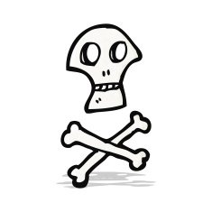 skull and crossbones symbol cartoon