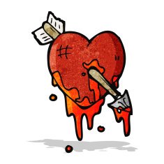 blood splattered heart cartoon N3