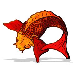 cartoon japanese fish tattoo N11