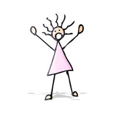cartoon stick woman