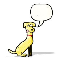 cartoon dog with speech bubble N18