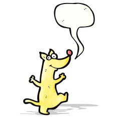 cartoon dog with speech bubble N20