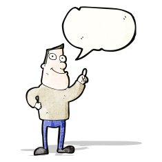 carton man explaining his idea