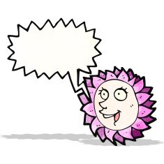 cartoon flower with face