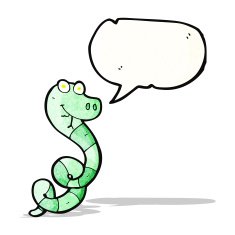 cartoon snake with speech bubble N82