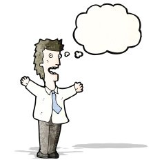 cartoon businessman worrying