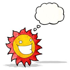 cartoon grinning sun