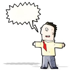 cartoon welcoming office man